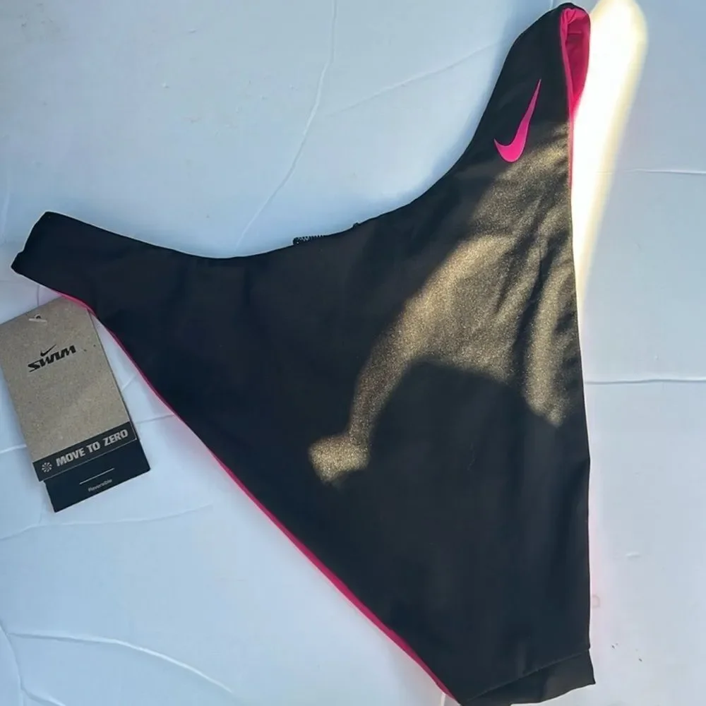 Nike Black and Pink Color Block Reversible Sling Bikini Bottom Size Large